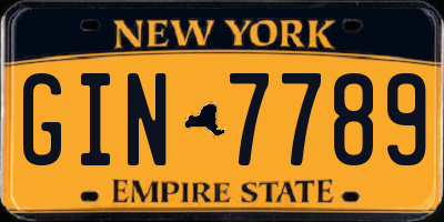 NY license plate GIN7789