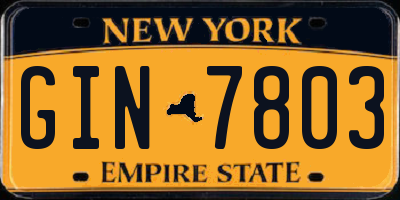NY license plate GIN7803