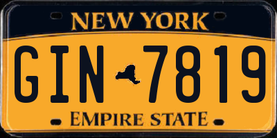 NY license plate GIN7819