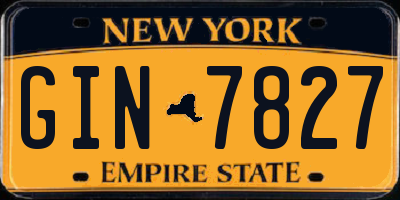 NY license plate GIN7827