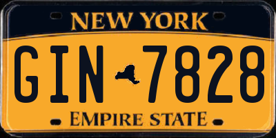 NY license plate GIN7828