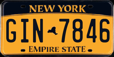NY license plate GIN7846
