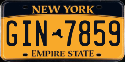 NY license plate GIN7859