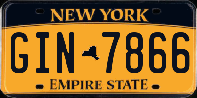 NY license plate GIN7866