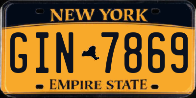 NY license plate GIN7869