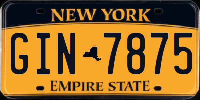 NY license plate GIN7875
