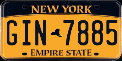 NY license plate GIN7885