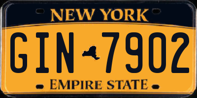 NY license plate GIN7902