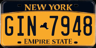 NY license plate GIN7948