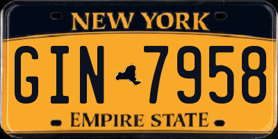 NY license plate GIN7958