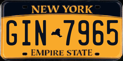 NY license plate GIN7965