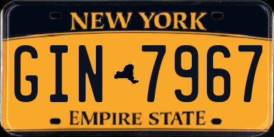 NY license plate GIN7967