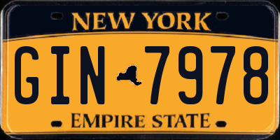 NY license plate GIN7978