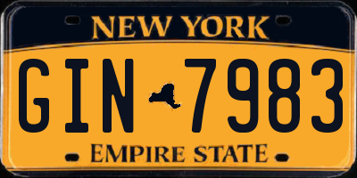 NY license plate GIN7983