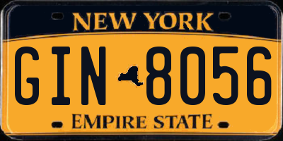 NY license plate GIN8056