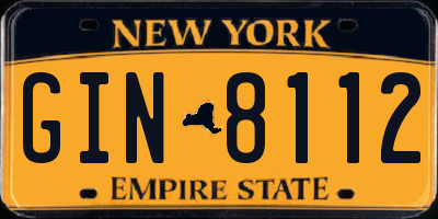 NY license plate GIN8112