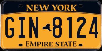 NY license plate GIN8124