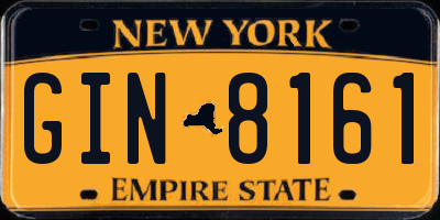 NY license plate GIN8161
