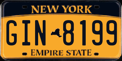 NY license plate GIN8199