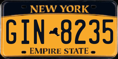 NY license plate GIN8235