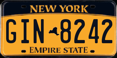 NY license plate GIN8242