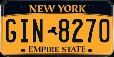 NY license plate GIN8270