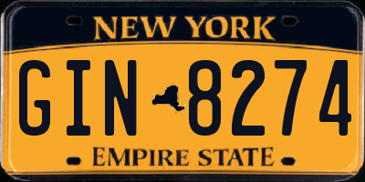 NY license plate GIN8274
