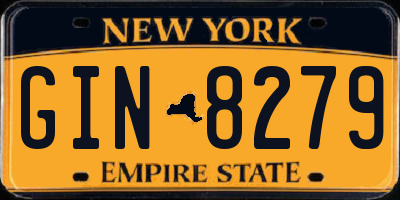 NY license plate GIN8279