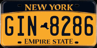 NY license plate GIN8286