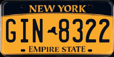 NY license plate GIN8322