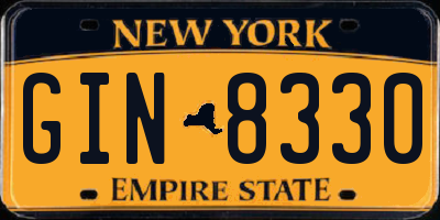 NY license plate GIN8330