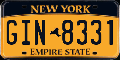 NY license plate GIN8331