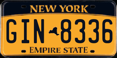 NY license plate GIN8336