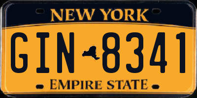 NY license plate GIN8341