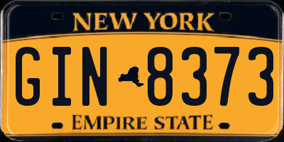 NY license plate GIN8373