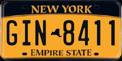 NY license plate GIN8411