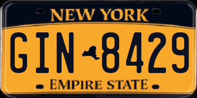 NY license plate GIN8429