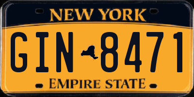 NY license plate GIN8471