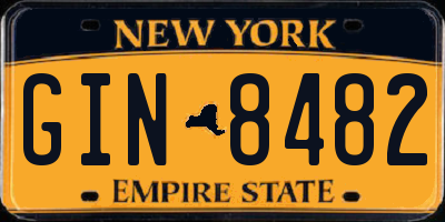 NY license plate GIN8482