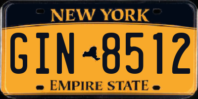 NY license plate GIN8512