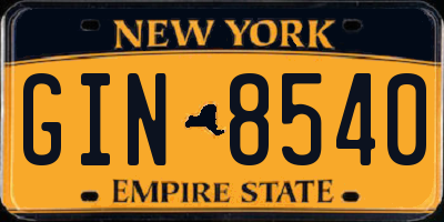 NY license plate GIN8540