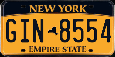 NY license plate GIN8554