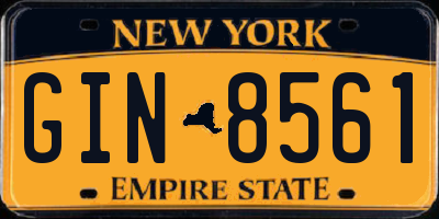 NY license plate GIN8561