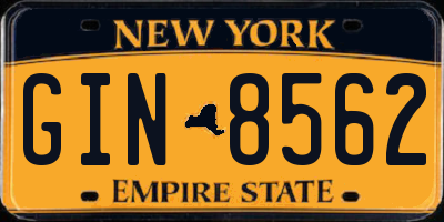 NY license plate GIN8562