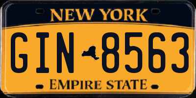 NY license plate GIN8563