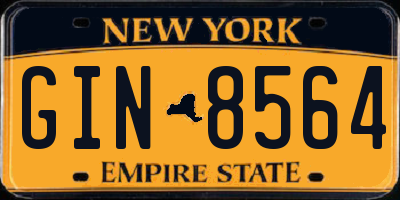 NY license plate GIN8564