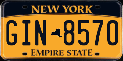 NY license plate GIN8570