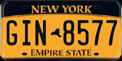 NY license plate GIN8577