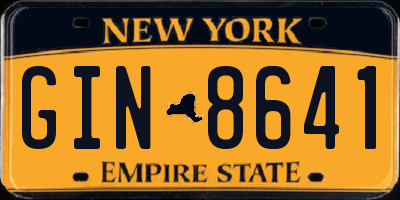 NY license plate GIN8641
