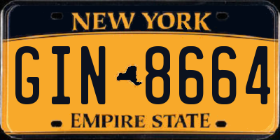 NY license plate GIN8664